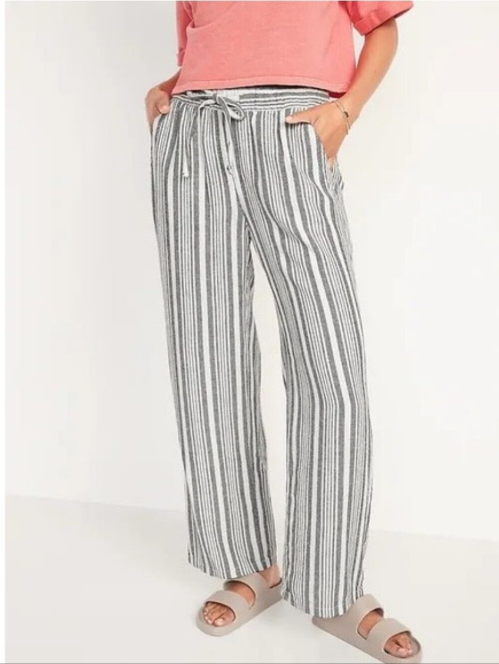 Old Navy Linen Blend Drawstring Pants Medium